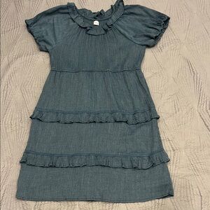 Women's Blue Ruffle Dress